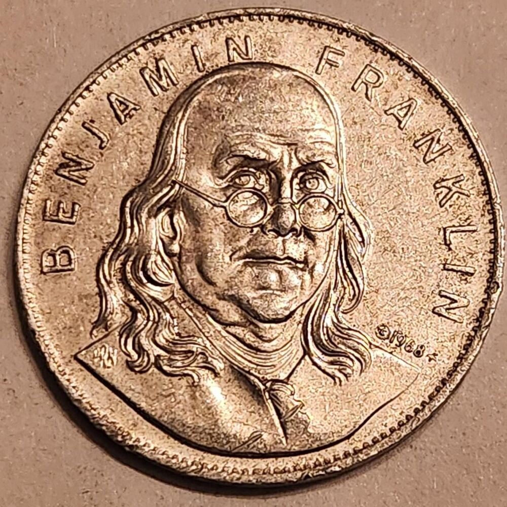 This is a 1968 Benjamin Franklin aluminum game...